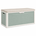 Baúl de plástico con tapa 120x45x60 cm beige y verde