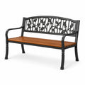 Banco de jardín de hierro fundido y madera 127x60x85cm negro/marrón