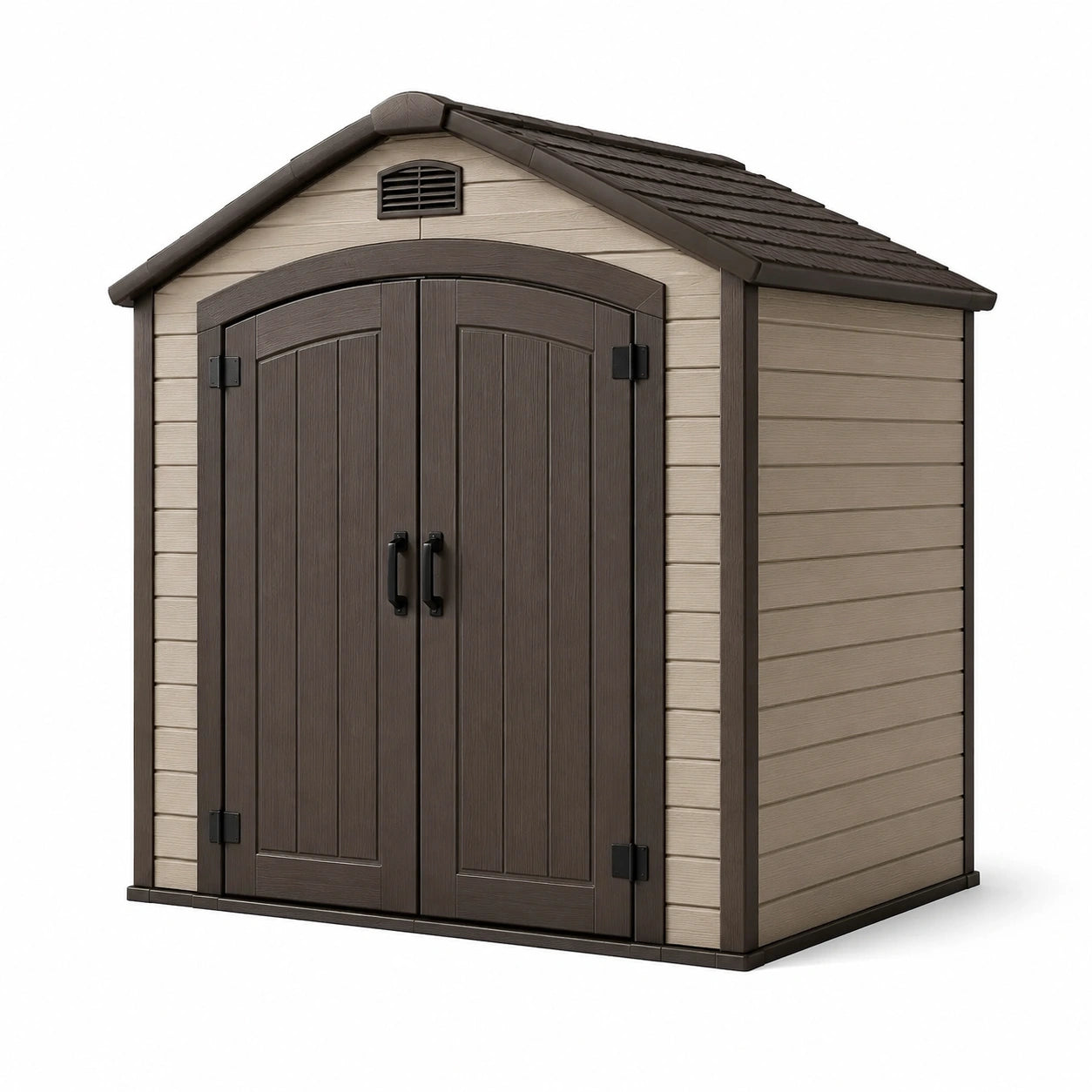 Cobertizo de jardín de resina 190x152x226 cm marrón/beige