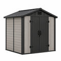 Cobertizo de jardín de resina 184x119 cm gris/negro
