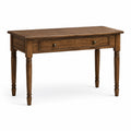 Escritorio de madera maciza con cajón 120x60x75 cm marrón