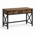 Escritorio de madera con estructura de metal 120x60x75 cm marrón/negro