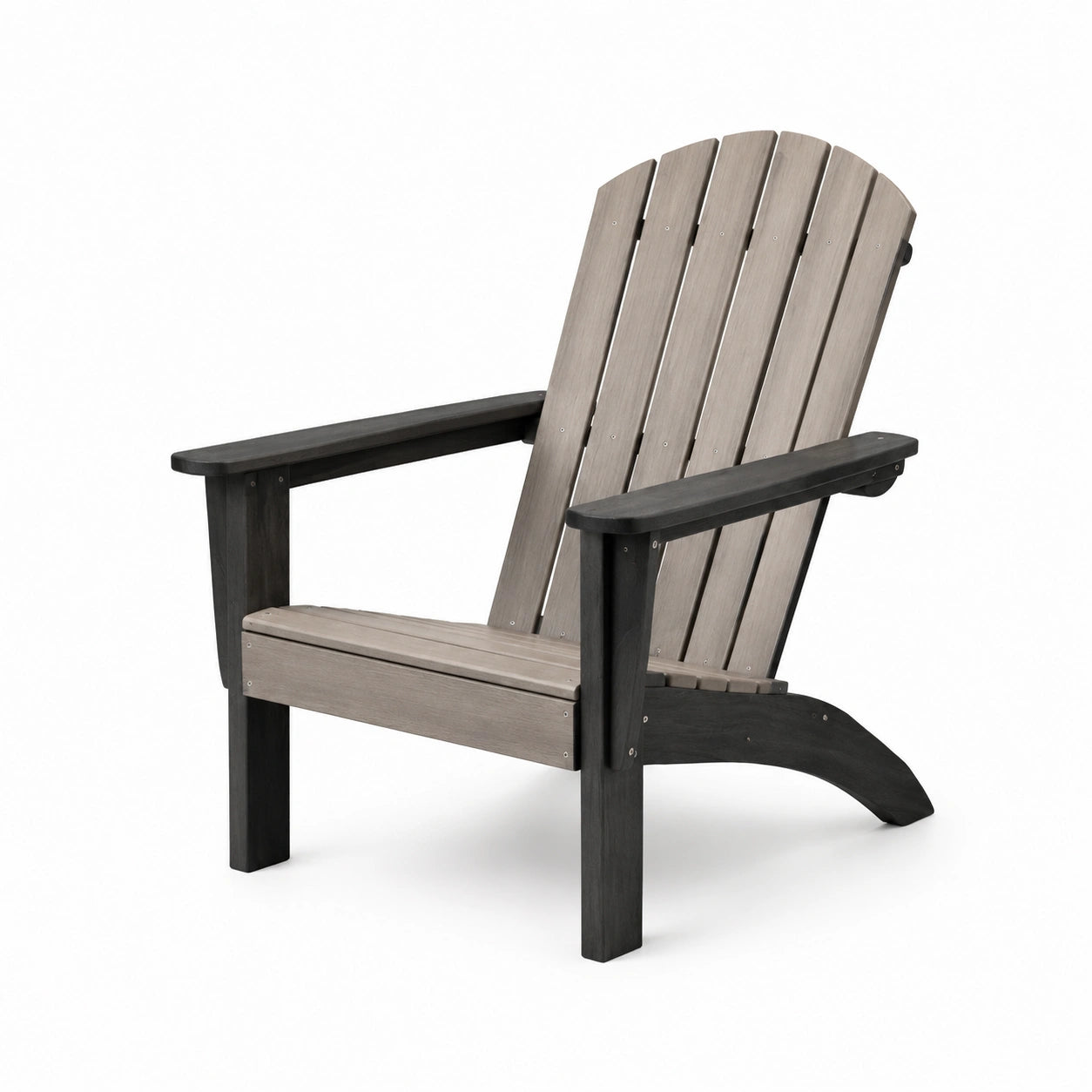 Silla Adirondack de Madera Plástica Gris y Negro